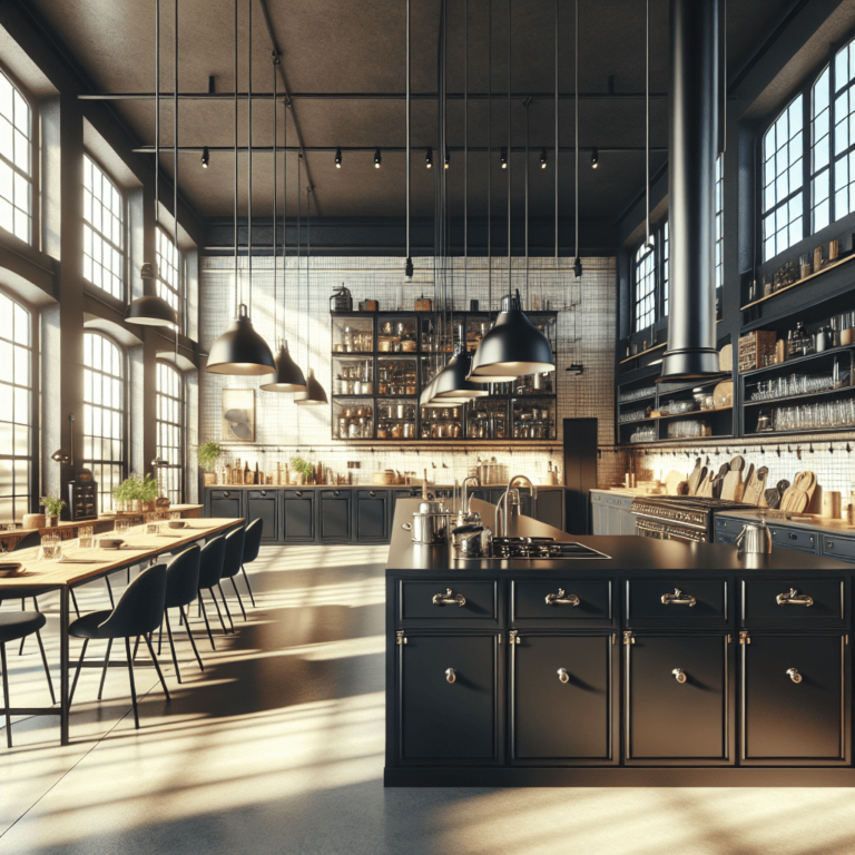 schwarze Industrielle Küche-Leipzig