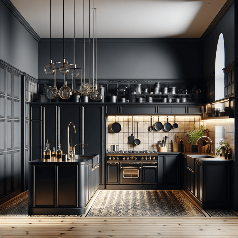 schwarze Küche im Art-Deco-Stil-Leipzig