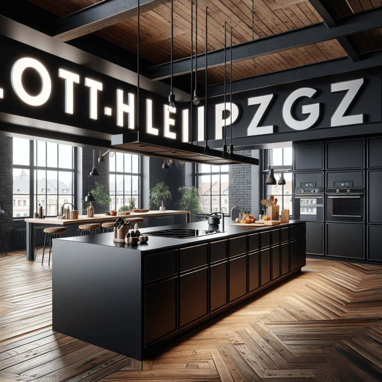 schwarze Küche im Loftstil-Leipzig