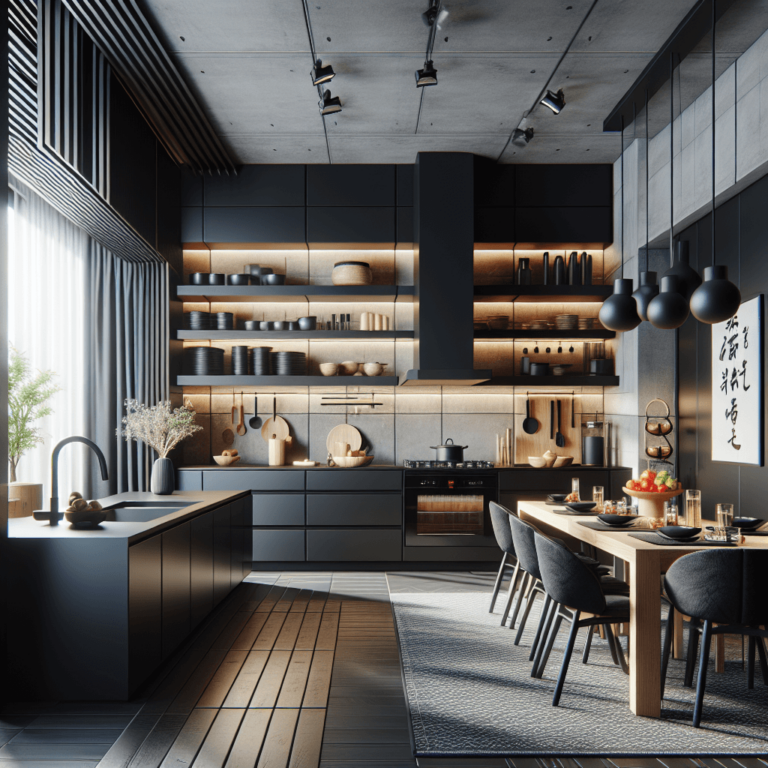 schwarze Küche im asiatischen Stil-Leipzig