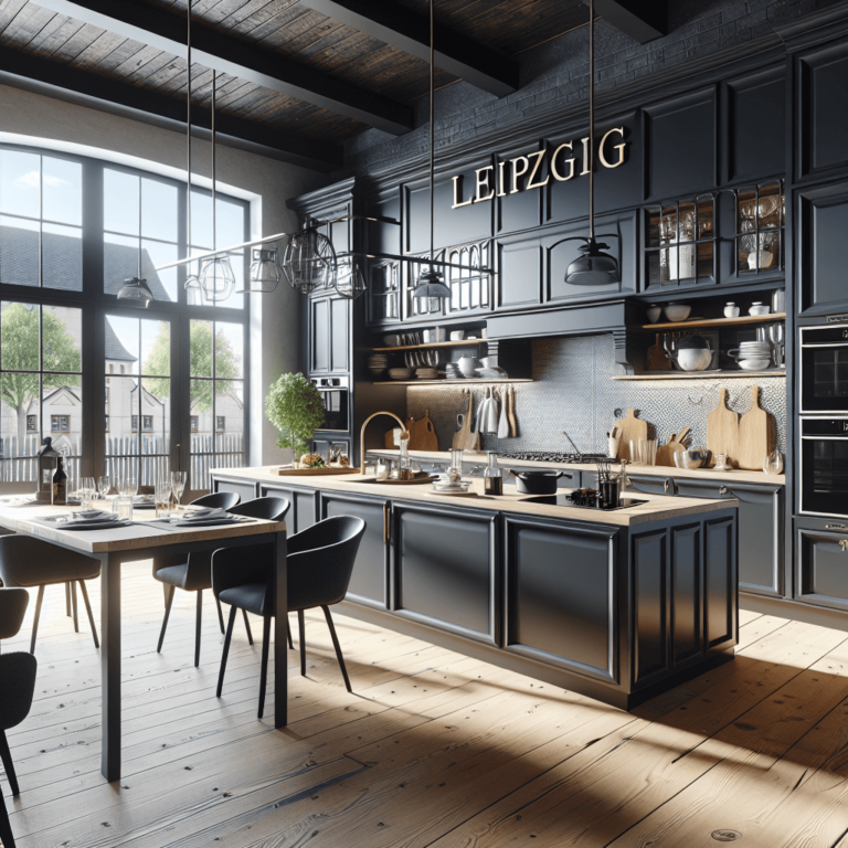 schwarze Landhausküche-Leipzig