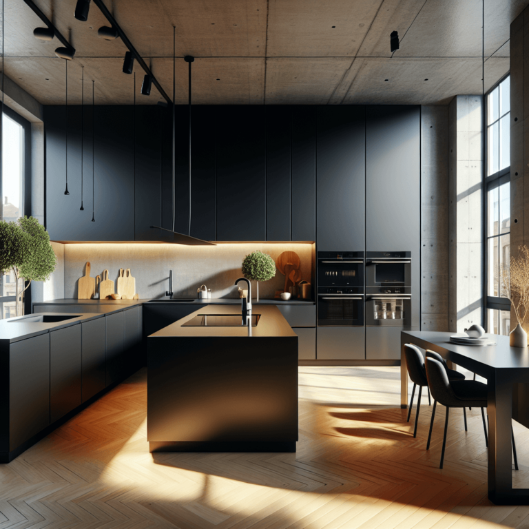 schwarze Minimalismus Küche-Leipzig