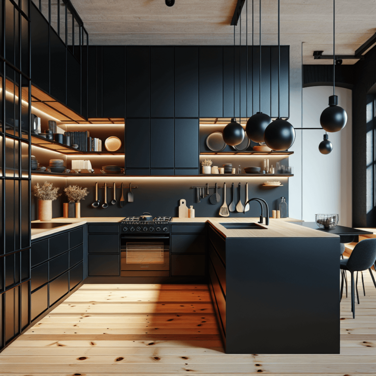 schwarze Singleküche-Leipzig