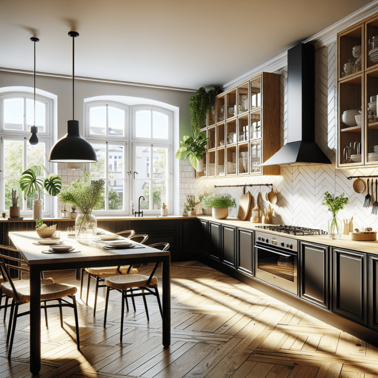 schwarze einzeilige Küche-Leipzig