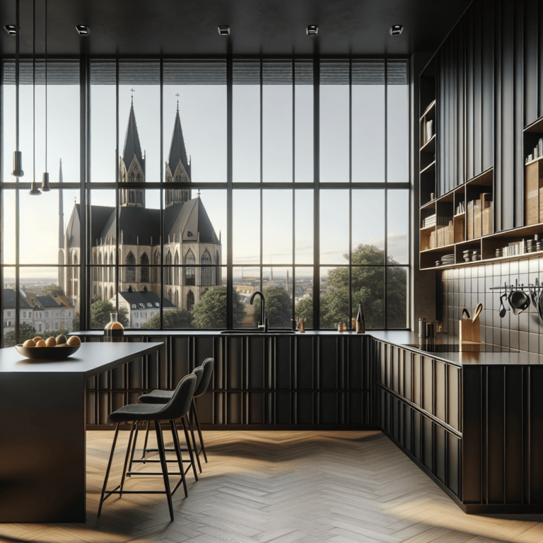 schwarze mehrzeilige Küche-Leipzig