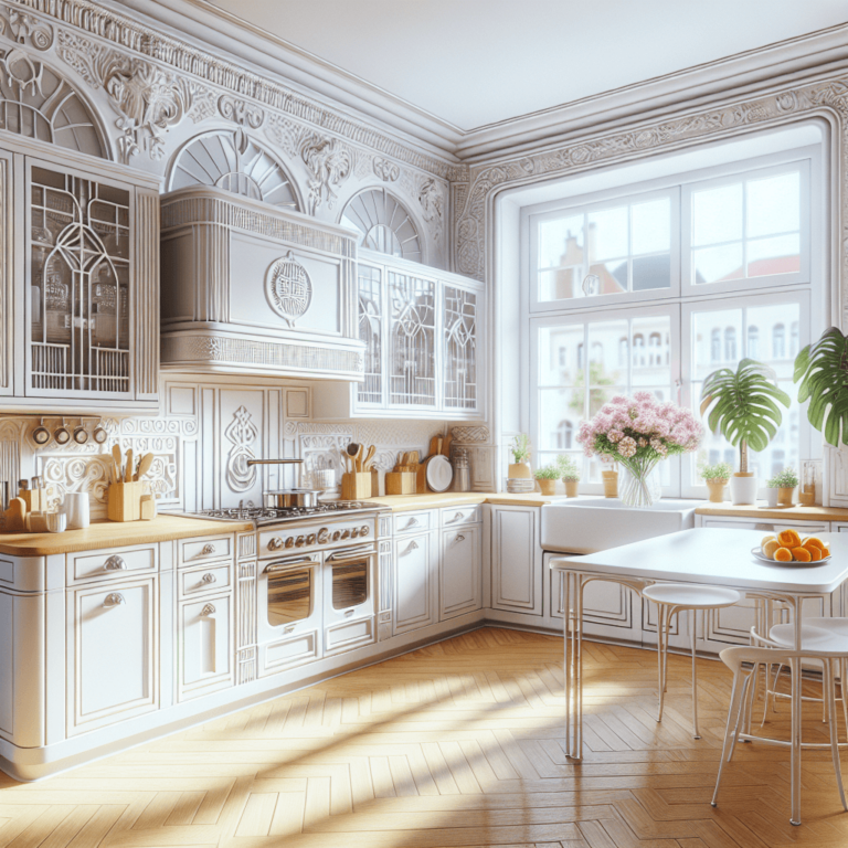 weiße Küche im Art-Deco-Stil-Leipzig