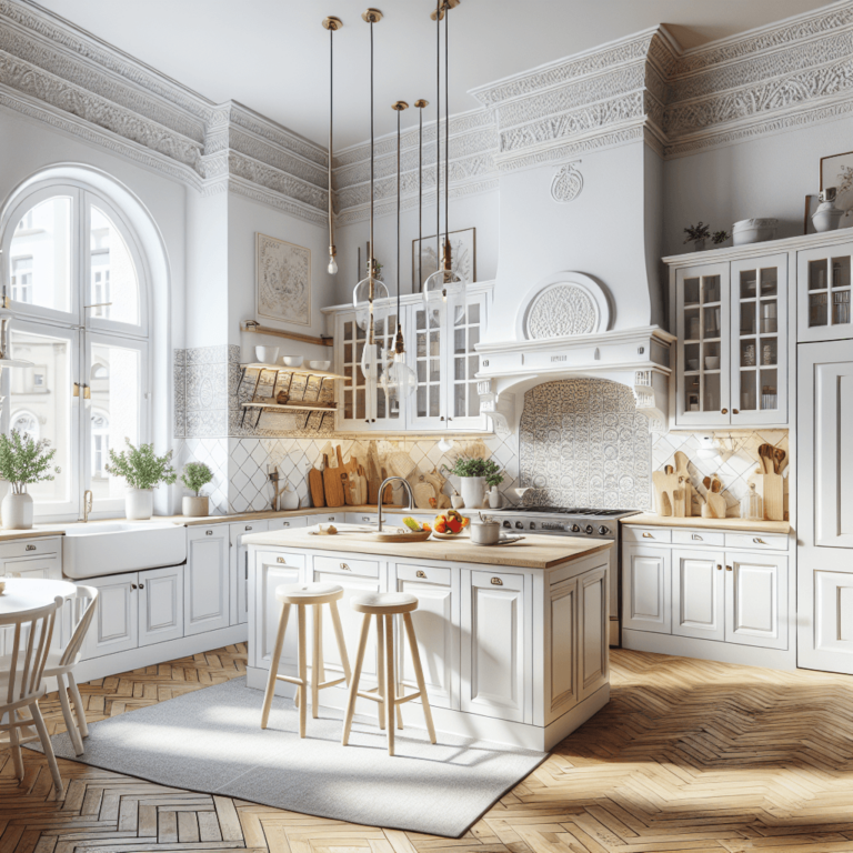 weiße Küche im Vintage Chic Stil-Leipzig