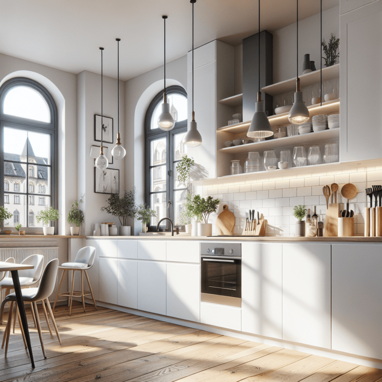 weiße Küche im skandinavischen Stil-Leipzig