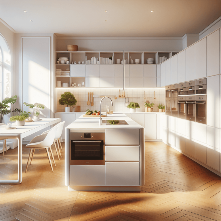 weiße Küche in G-Form-Leipzig