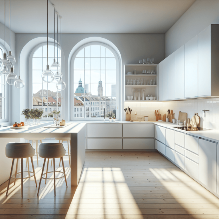 weiße einzeilige Küche-Leipzig